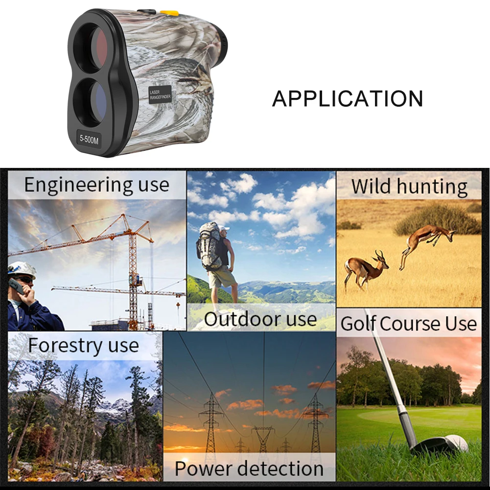 500m Digital Golf-Monocular Range Finder Distance Measure Hunting Rangefinder Camouflage Range Finder With 6X Magnification
