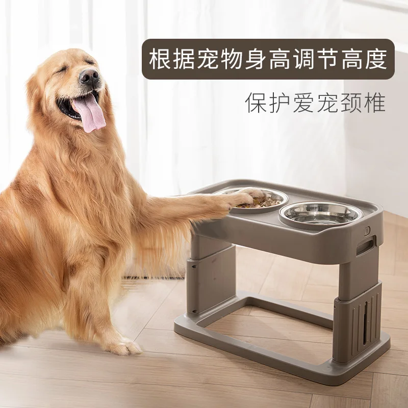 

Factory direct sales of large dog bowls, stainless steel bowls, detachable cross-border dog basins, feeders, pet supplies wholes