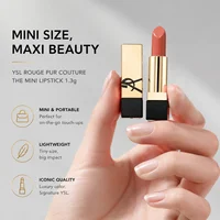 Rouge à lèvres YSL Rouge Pur Couture Satin Mini NM Nu Muse 1,3 g, hydratant, longue tenue, avec des céramides, soin nourrissant pour les lèvres 5