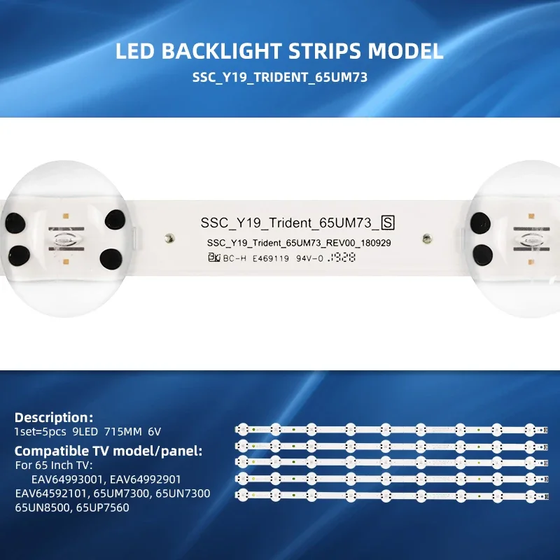 Retroiluminação Led para Y19 _ Trident_65um73 _ s E469119 65um7300plb Lgit 65um7300aue 65um7470psa 65um7470 65um7300 65un7310psc - Imagem 4
