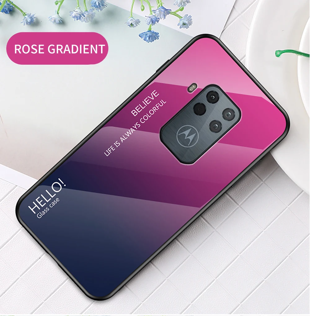 for Moto One Zoom Glass Case DECLAREYAO Luxury Hard Mirror Tempered Glass Coque For Moto G7 Power G7Play G5S Puls G6 Plu_voghion.com