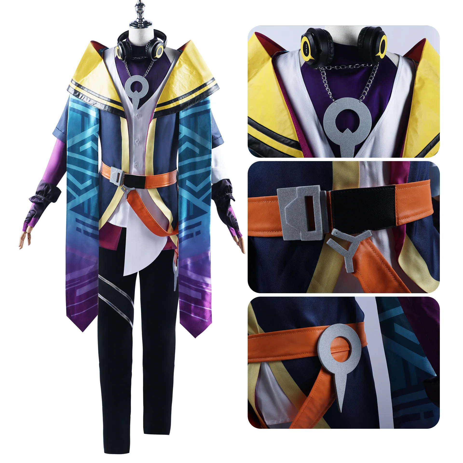 Game LOL Heartsteel Cosplay Aphelios Costume Headset Wig Shoes Uniform Men Women Carnival Halloween Party Outfits Synthetic Hair 75