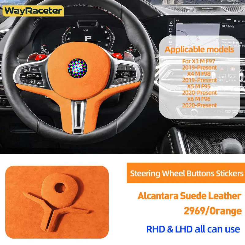 Car Steering Wheel Cover Breathable And Non Slip Microfiber Leather Steering Wheel Cover Universal 38cm 15 Inch Orange And Black Black Orange - Foto 8