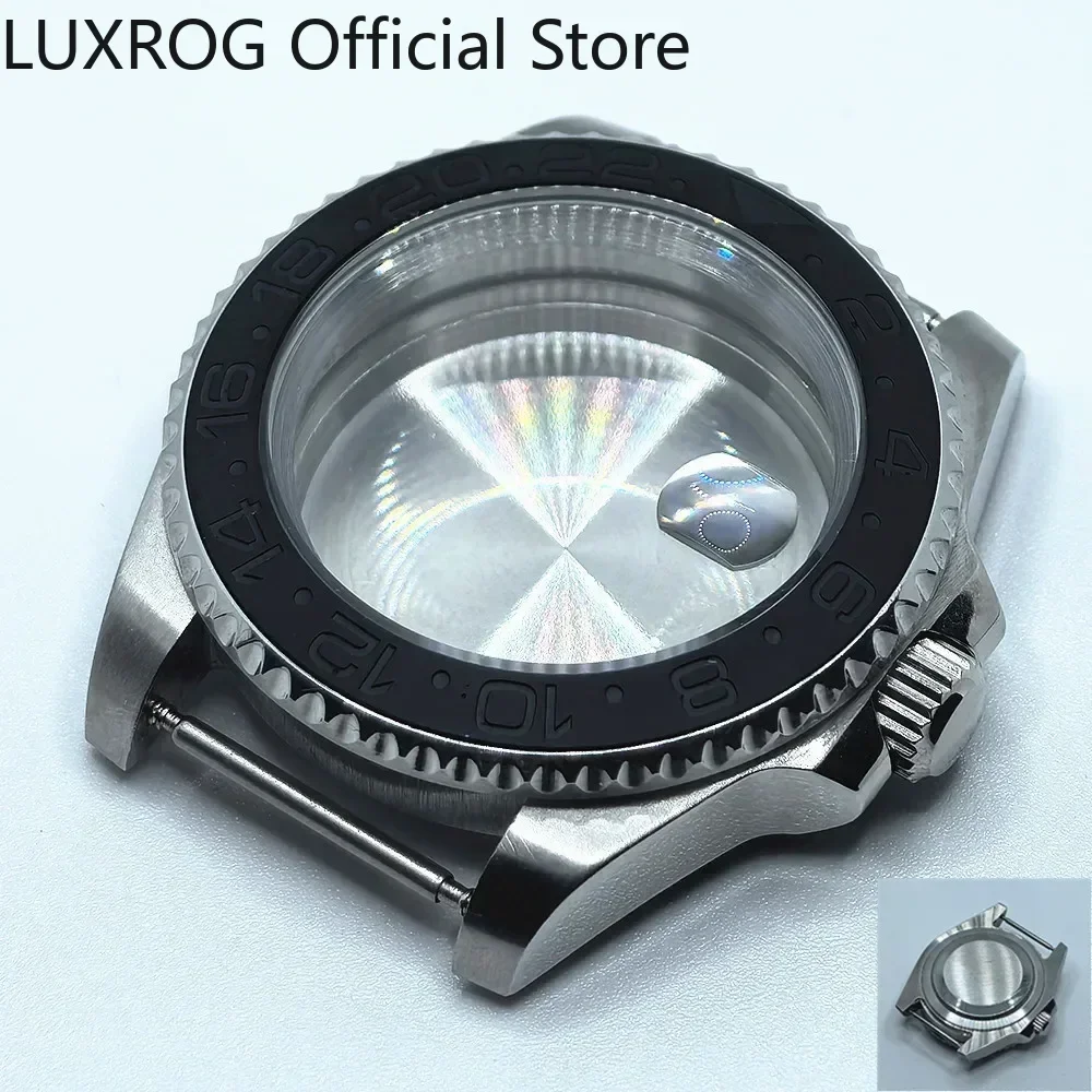 Stainless Steel 40MM Black Blue Ceramic Insert Watch Case