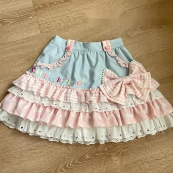 Y2k Harajuku Cute Mini Skirt Sweet Kawaii Lace Ruffles Skirt Japanese Preppy Style Women Subculture Chic High Waist Skirt 2026 1