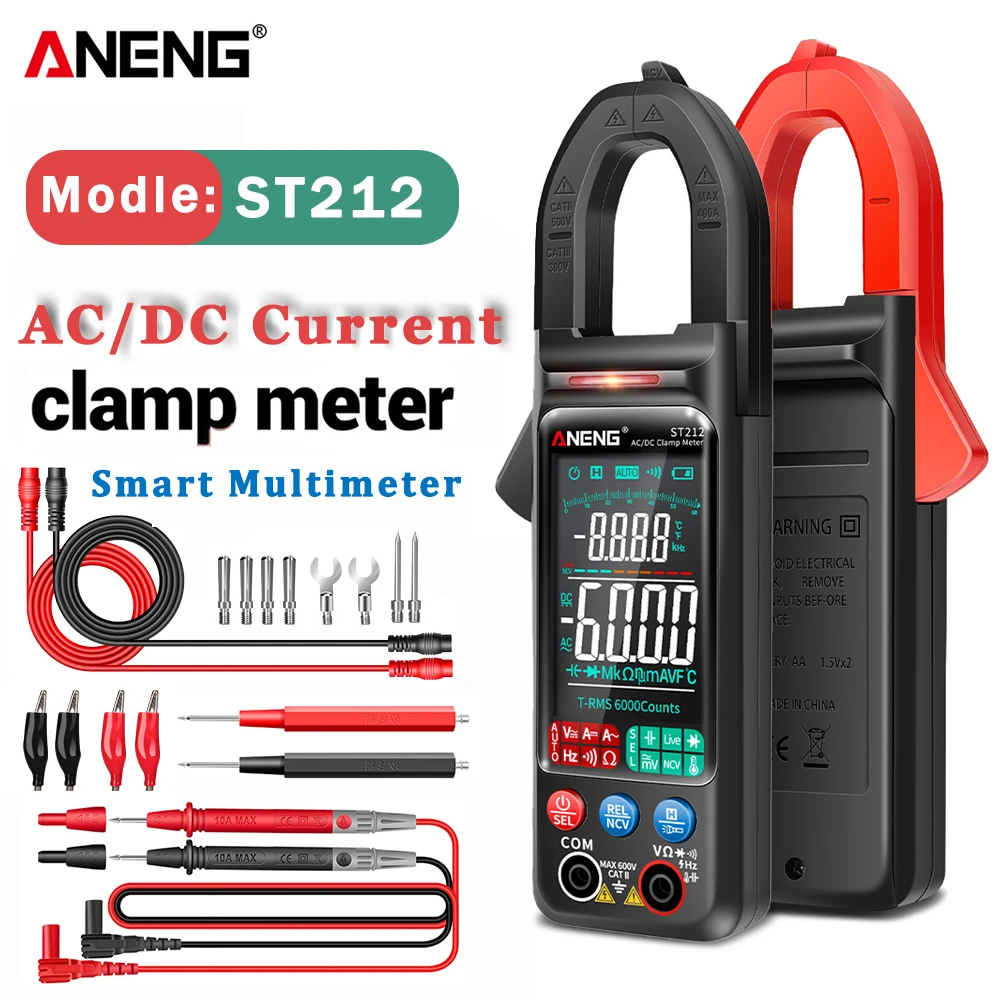 Aneng St212 Digital Clamp Meter 6000 Counts Dc/ac Current 400a Amp
