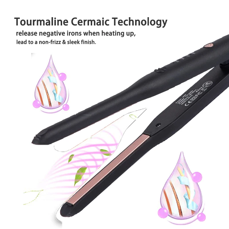 Mini Hair Straightener for Short Hair Protable Mini Flat Iron and Curler  Thin Titanium Edge Flat Iron 3/10 inch - AliExpress