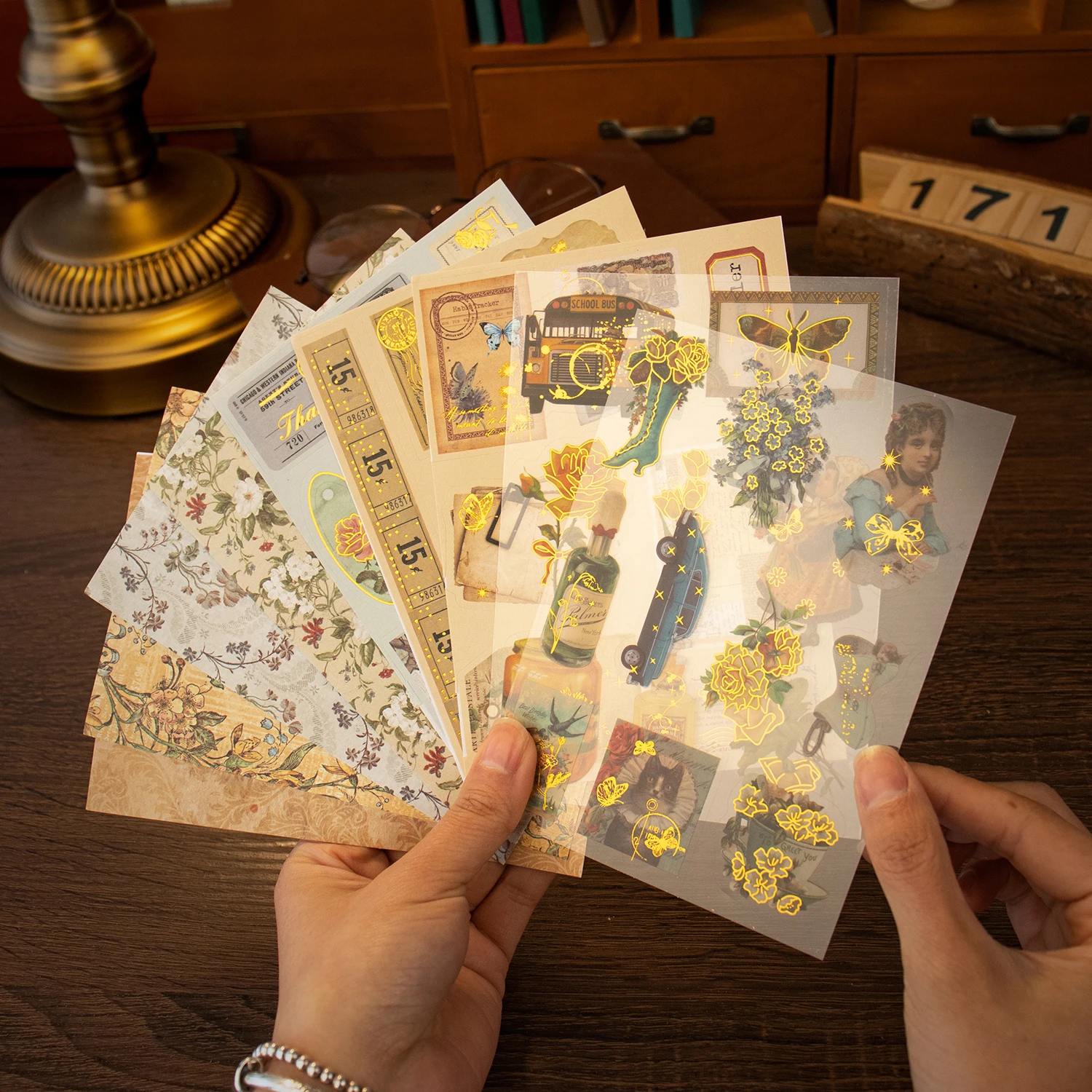 Pegatinas de la serie Victoria's Secret para manualidades, decoración creativa retro, 4 paquetes por lote