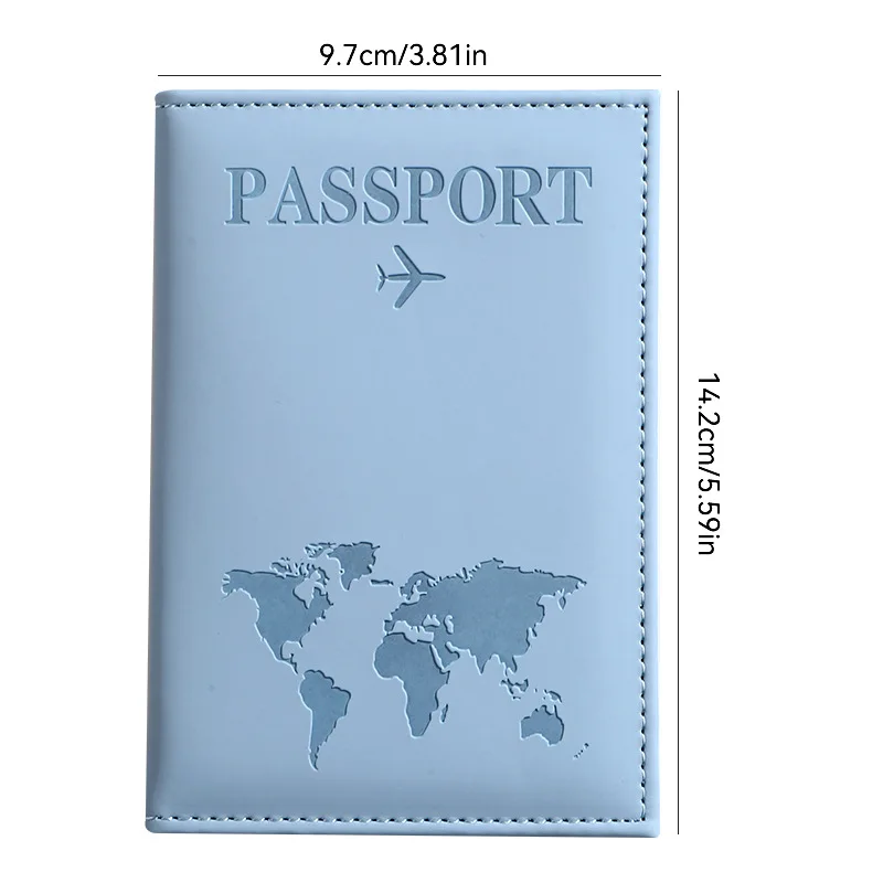 PU Leather Passport Cover for Men & Women Organizer - Protective Card Holder ID Document Covers World Map Travel Passport Case - 4
