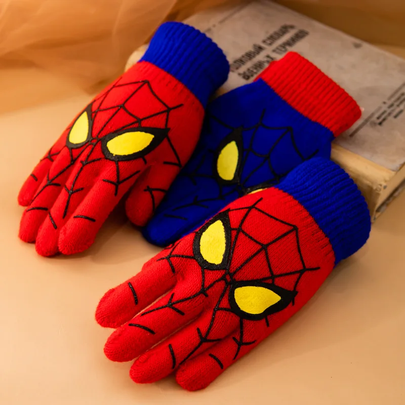 Marvel Gloves Children's Autumn And Winter Warmth Fivefinger Knitted