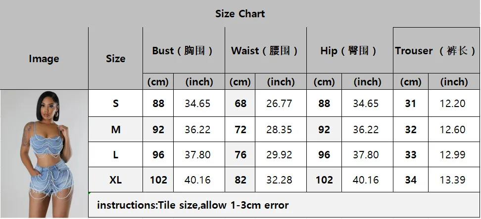 Women's Denim 2 Piece Matching Cargo Shorts and Cropped Jean Set Image 3