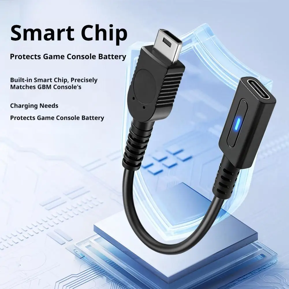 GBM 콘솔 게임 컨트롤러용 USB C 충전 케이블, 게임보이용 C타입 게임 콘솔 전원 공급 와이어, 게임보이 변환 케이블
