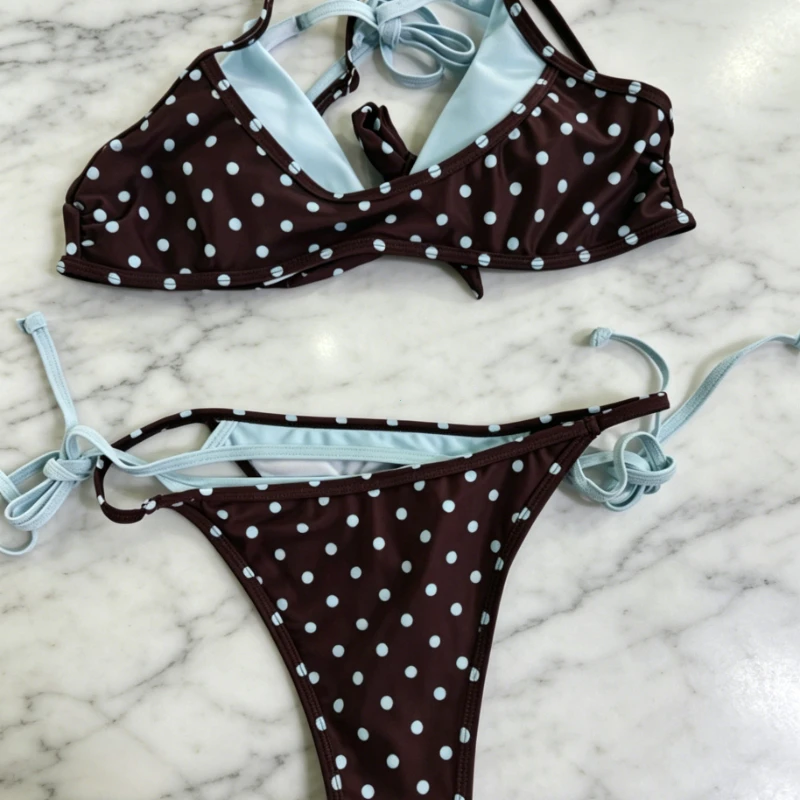 Sexy Push-Up Micro Bikini Brazilian Swimsuit Halter Patchwork Biquini Set Summer Beachwear for Women Summer 2026 Swimwear