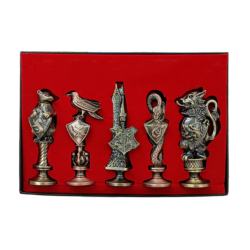 

Magic School Stamp Sealing Wax Seal Badge Dense Gift Box Set Magic Series Full Seal 3D Carving Seal Handle Wax Seal Set