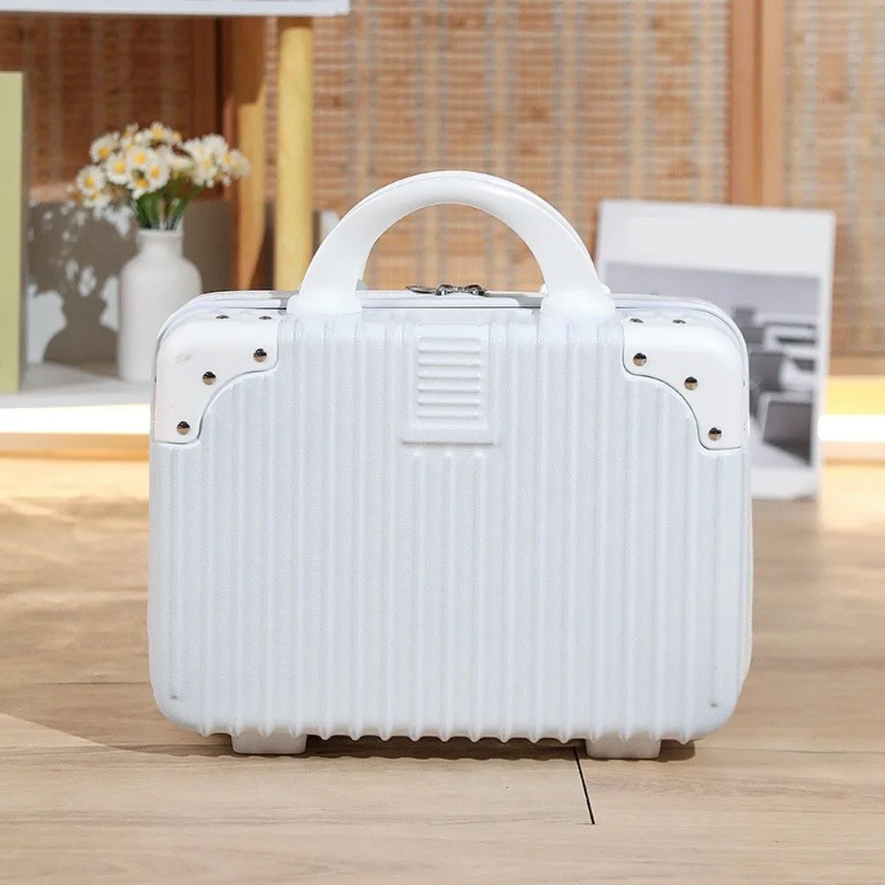 Retro Makeup Travel Case Square Mini Handheld Suitcase With Strap_voghion.com