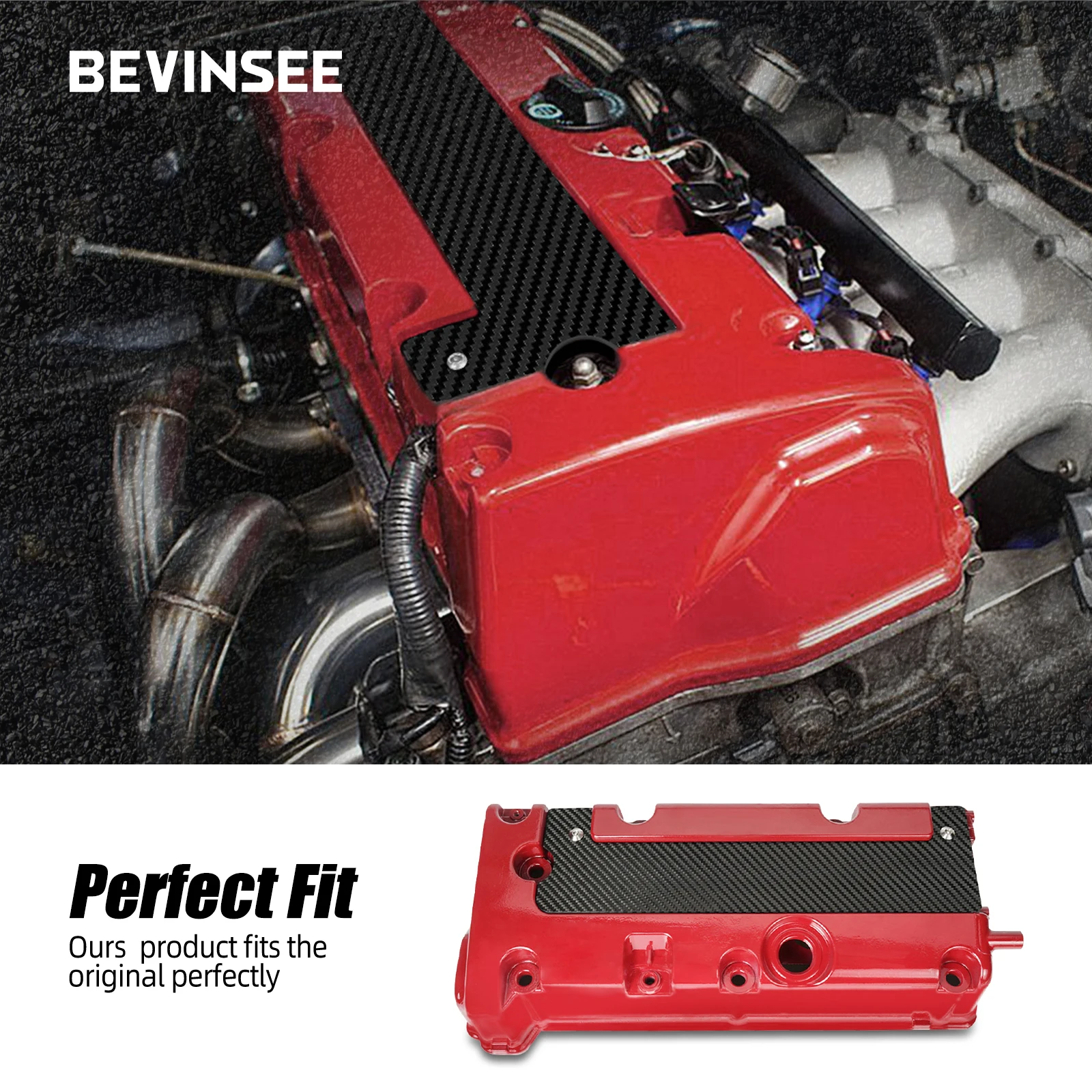 Engine Spark Plug Cover BEVINSEE K Series For Honda Acura Accord Civic CRV K20/K24 K20 K24 Engine- engine spark plug cover
