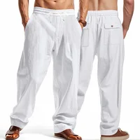 Pantalon Homme Coton Lin 2025 – Nouvelle Collection Été-Automne – Taille Haute Ample Jambe Large – Décontracté et Respirant en Chanvre pour le Sport 3