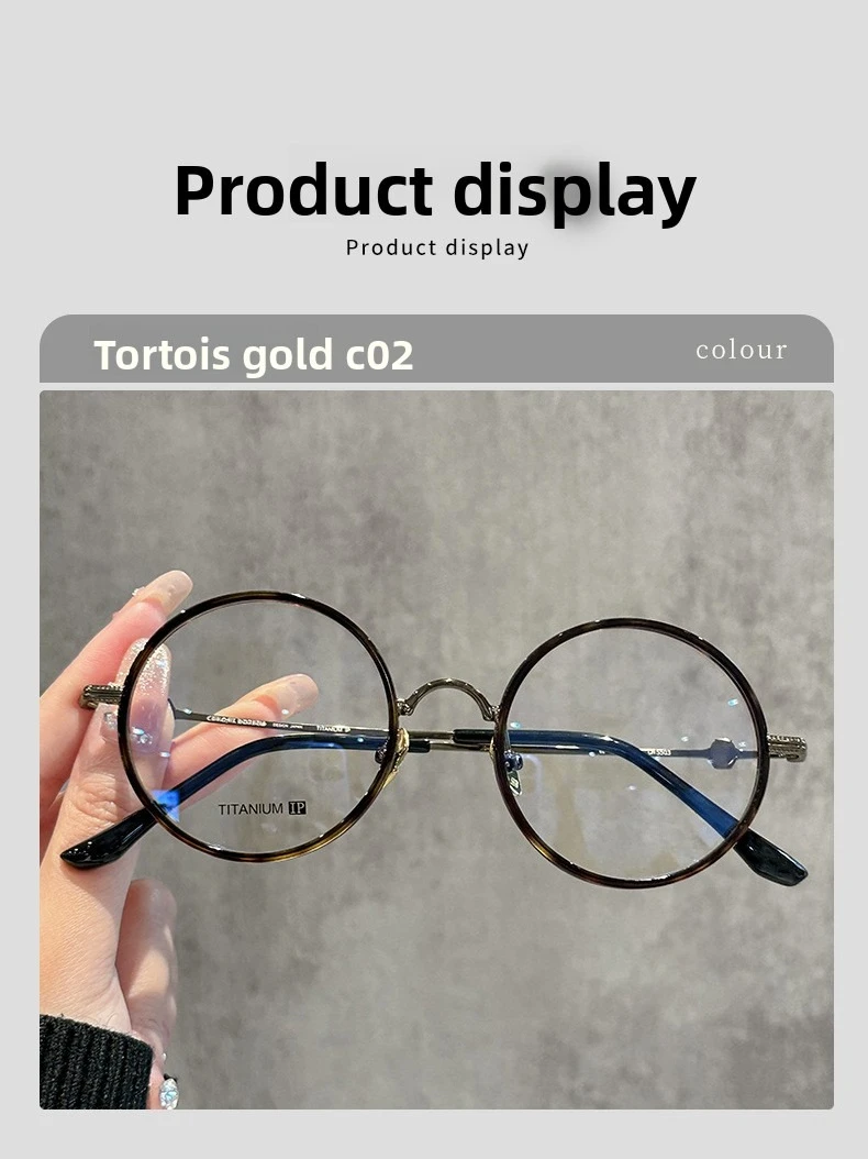Übergroße Retro-Brille aus reinem Titan mit rundem Rahmen und Schildpattmuster für große Gesichter – Hollywood-Design, luxuriöser britischer Stil – Detail 11