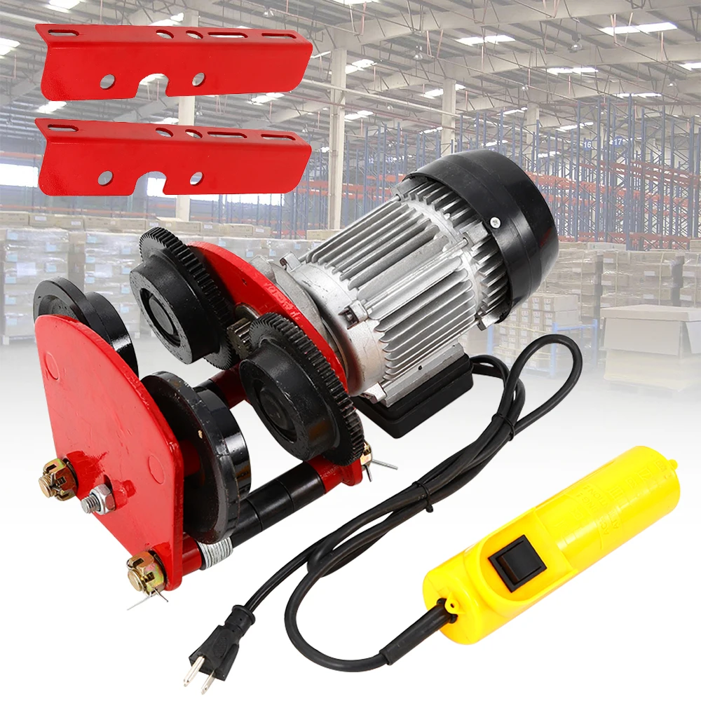 2200LB 1 T Industrial Electric Hoist Trolley Overhead Winch Crane Lift & Remote
