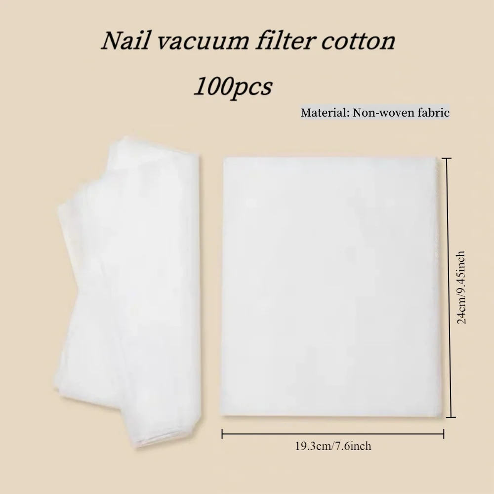 100 Pieces Nail Dust Extraction Accessories-Filter Paper, Dust Filter Cotton, for Nail Vacuum