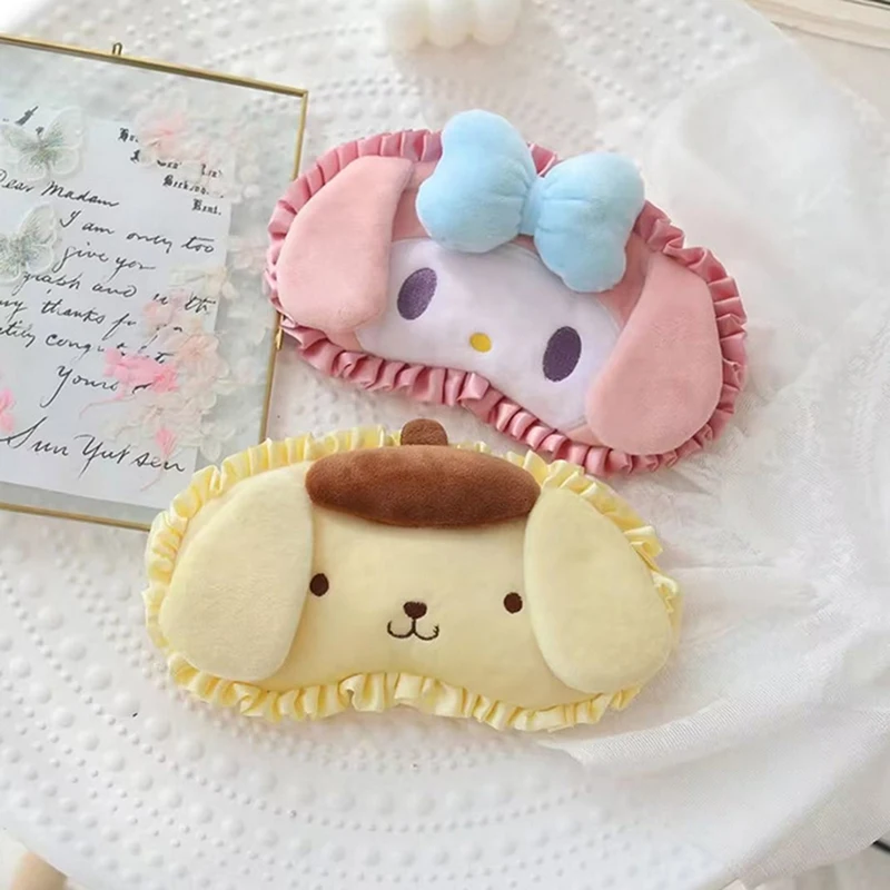 Sanrio Cartoon Flounce Eyeshade Japanese Style Eye Patch Kuromi My Melody Pochacco Cinnamoroll Sleeping Blindfold For Girl 3