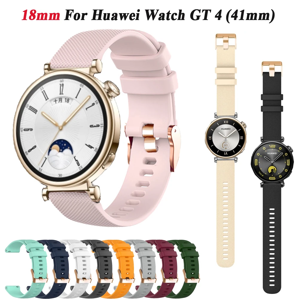 18mm Leather Strap For Huawei Watch GT 4 41mm Smart Watch Band For Huawei  Watch GT4 41mm Strap Wristband Bracelet correa - AliExpress