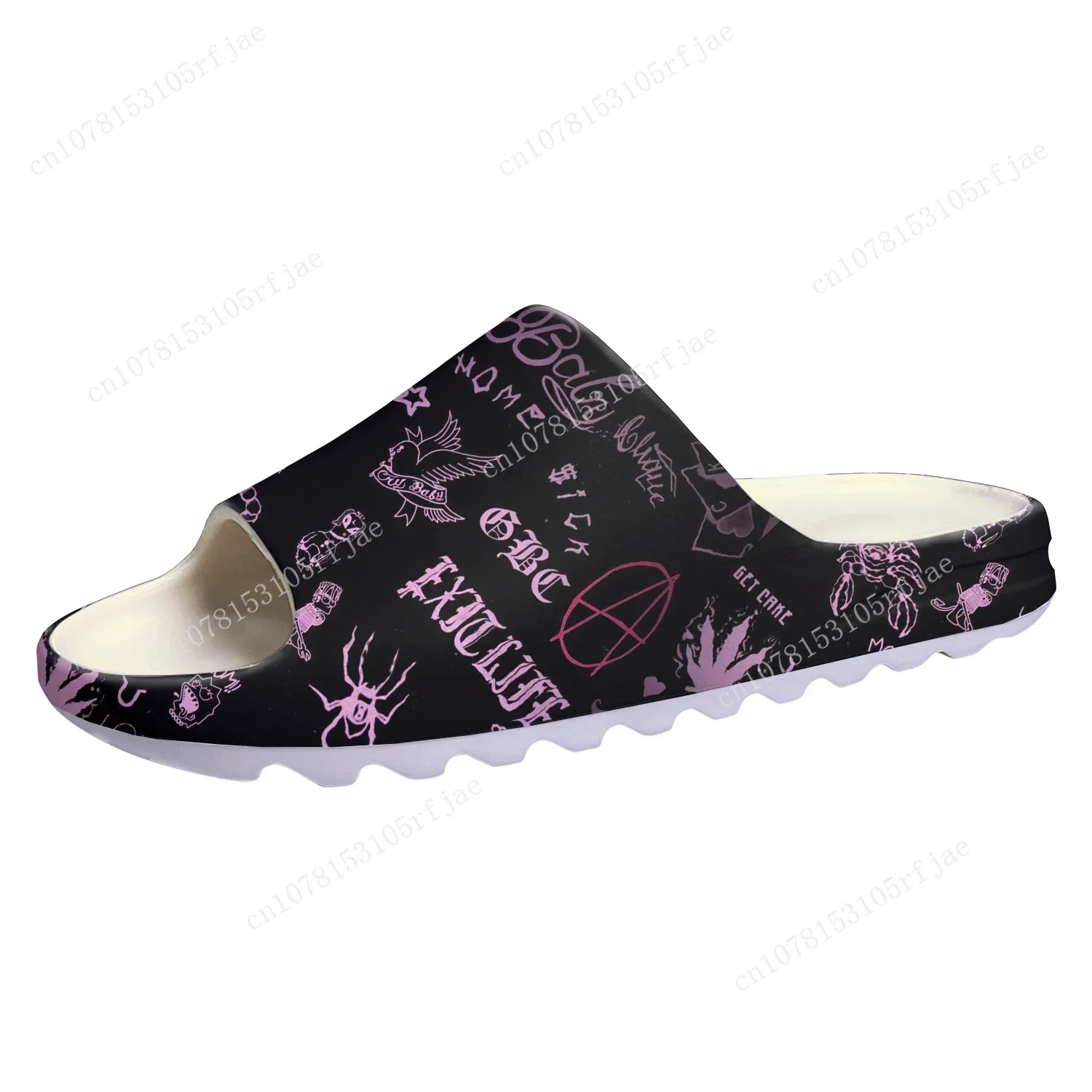 Lil Peep Hot Hip Hop Rapper Soft Sole Sllipers Home Clogs Step on Water Shoes Mens Womens Teenager Customize on Shit Sandals