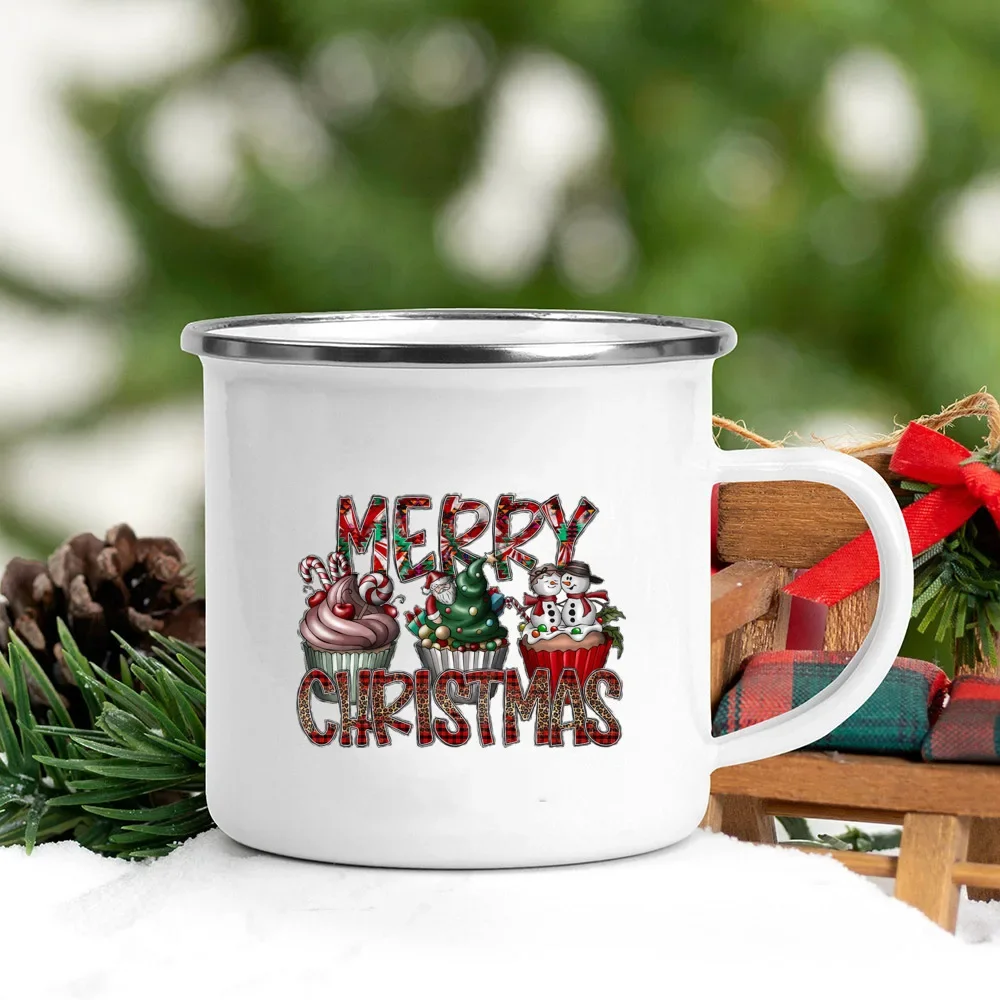 Trinkbecher, aber erster heißer Kakao-Druck, Emaille, Kaffee, Wein, Tassen, Dessert, heißer Kakao, Schokoladenbecher, Kuchenbecher, Griff, Trinkgeschirr, Weihnachtsgeschenk – Detail 12