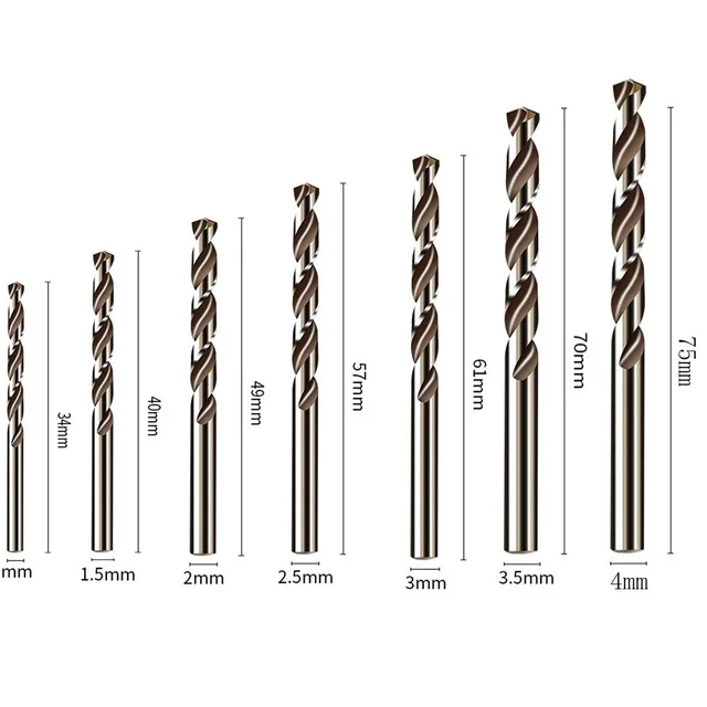 5/10pcs HSS M35 Cobalt Drill Bit 1mm 1.5mm 2mm 2.5mm 3mm For Stainless Steel Auger High Quality Drill Press Power Tool Parts 2