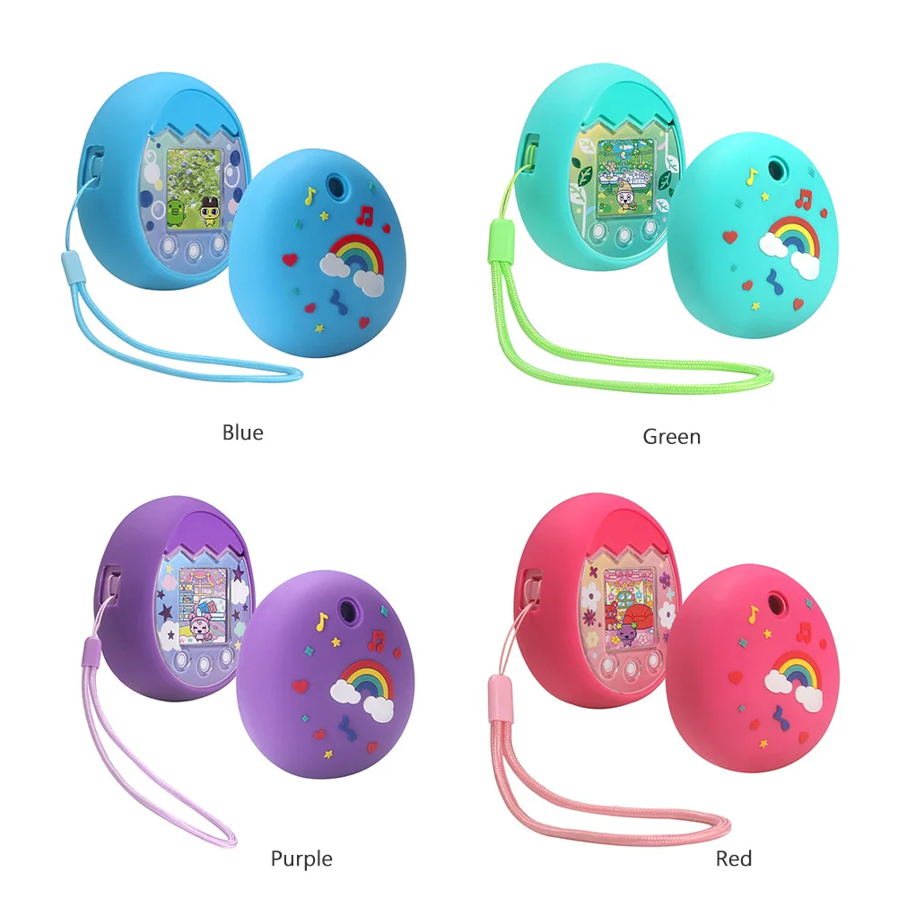 Silicone Case With Finger Lanyard for Tamagotchi Pix Birthday Gifts For Kids Electronic Pet Machine Protector Waterproof Cover