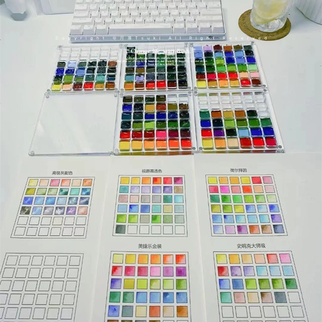 Empty Acrylic Watercolor Box Palette 24/36 Grid Portable Paint Tray  Dust-proof Magnetic Transparent Box Art Supplies