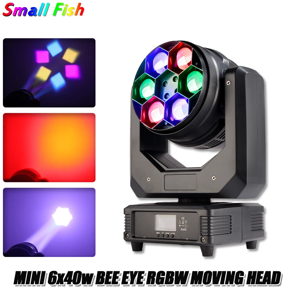 

2PCS/Lot LED 6X40W RGBW Bee Eye Moving Head Wash Stage Light DJ DMX For Patry DJ Disco Party Concert Spotlight Club Wedding Lamp