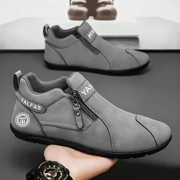 2026 New Autumn Winter Men Casual Shoes Lightweight Slip On Sneakers Flat Work Shoes Loafers 1