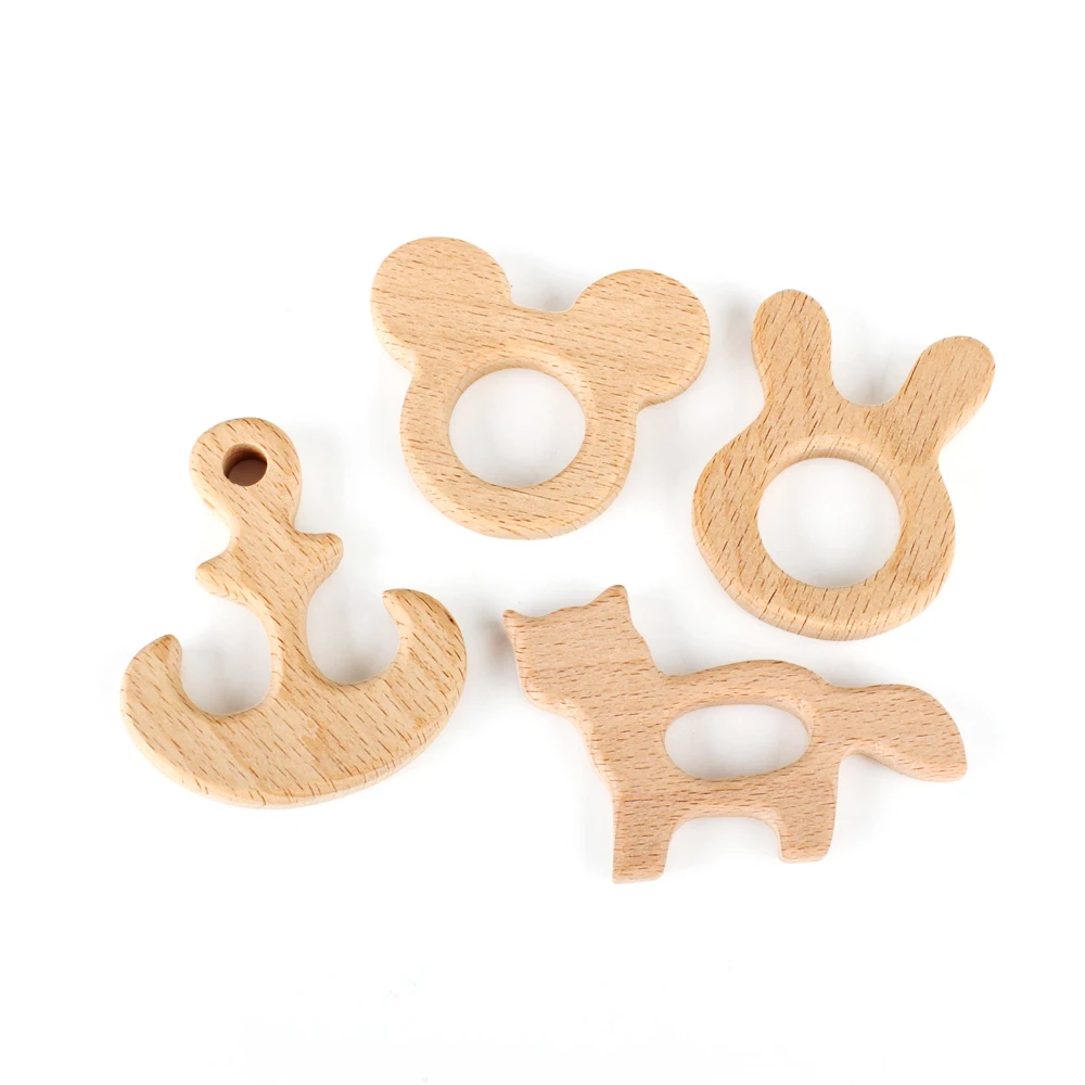 1pcs Wooden Baby Teething Toys BPA Free DIY Pacifier Chain Necklace Accessories Tooth Pendant Nursing Gift