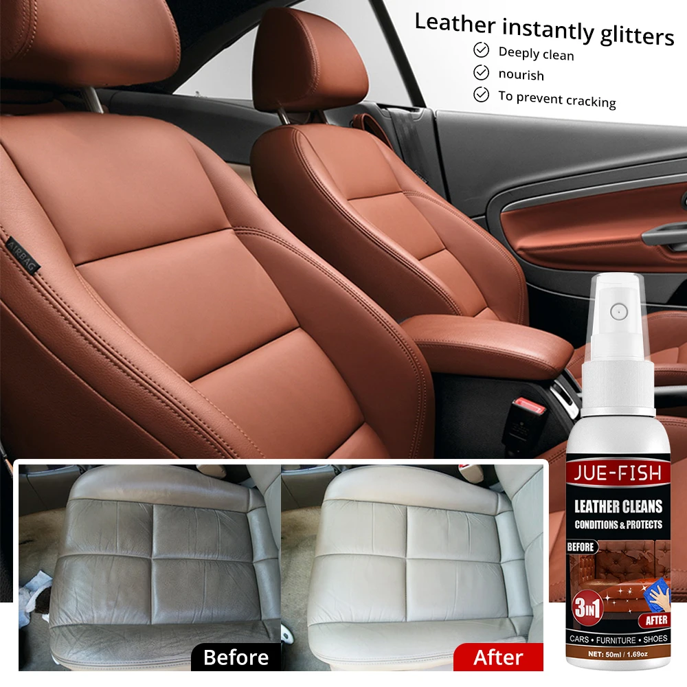 50ml Leather Cleaner Restores Surfaces renovate For leather Furniture Car  Seats Shoes Bags cleaning Maintenance clean agent kit