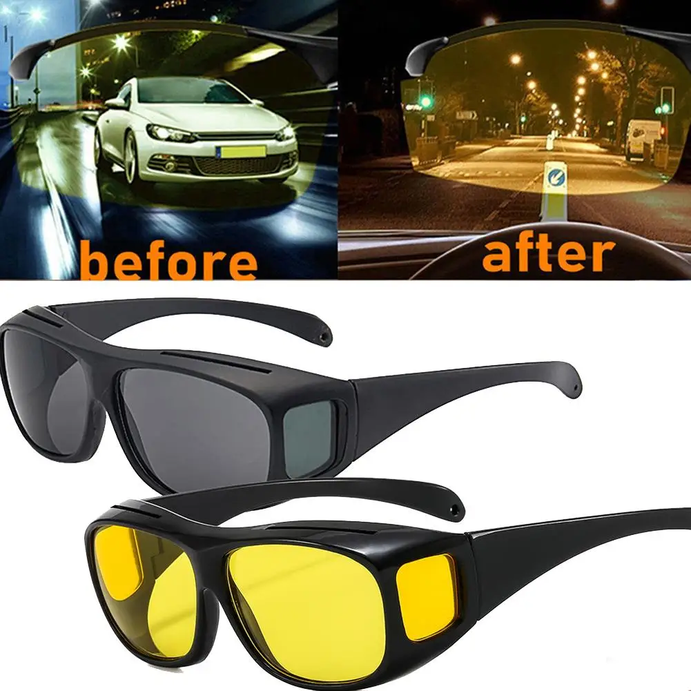 Classic Night Vision Sun Glasses Men Square Outdoor Cycling UV400 Yellow Sunglasses For Women Driving Goggles