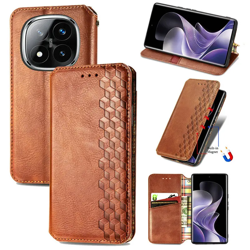 Luxury Magnet Leather Texture Wallet Case Flip Cover