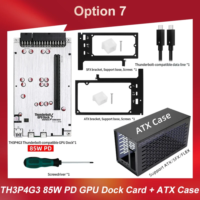 eGPU(電源あり) TH3P4G4 Thunderbolt アップグレードされた TH3P4G3 PD 60W 85W GPU ドック グラフィックス