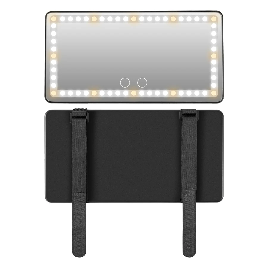 Car Visor Vanity Mirror Rechargeable Cosmetic Makeup Mirror LED with Dimmable Light, Clip-on Touch Control Vanity for Car