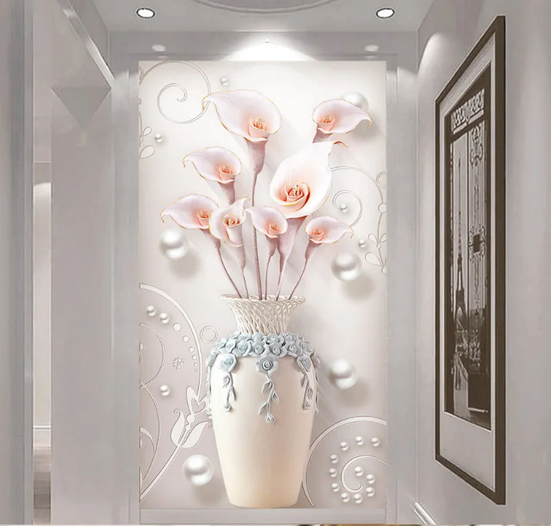 Description Picture 4 of itemDIY Embroidery,Round Diamond Calla lily bottle landscape Full rhinestone Diamond painting cross stitch,needlework