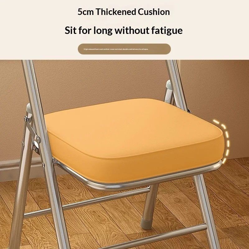 Portable Folding Dining Chair Stool Backrest Lightweight Space Saving Padded Seat Metal Frame Home Kitchen Office Dorm Furniture