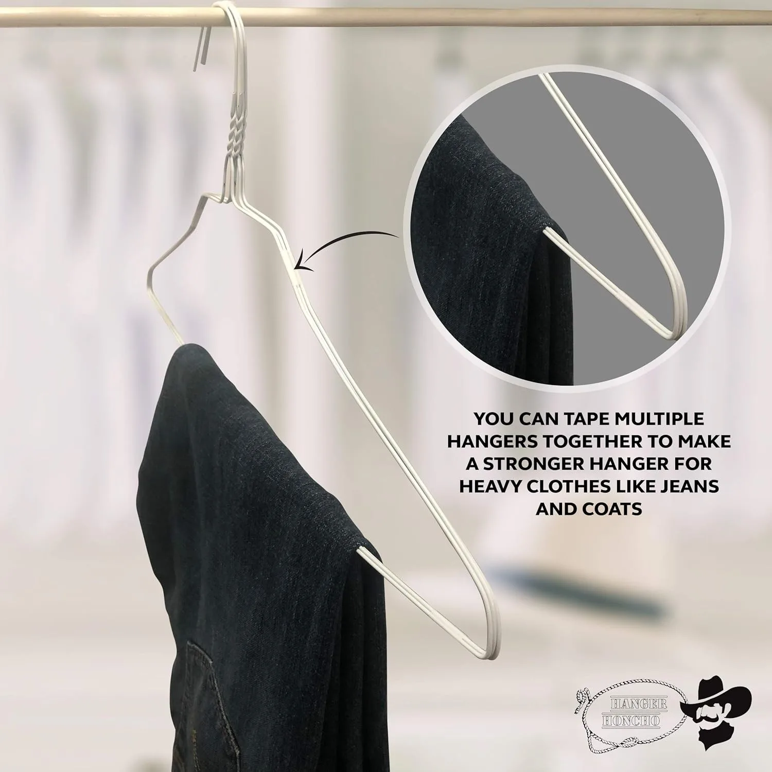 200 Wire Hangers-White Metal Hangers in Bulk-18 Inch Thin Standard Dry Cleaner Coated Steel