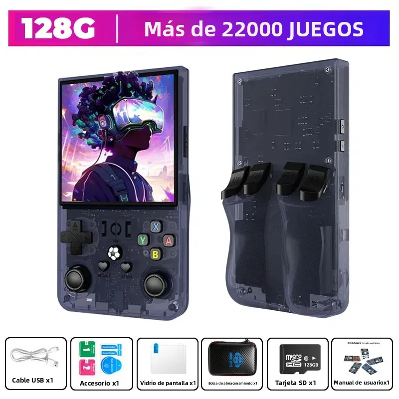 Tyenaza Consola Retro R36max Con 4.0″ Pantalla IPS Y 64 GB – 18,000 Juegos Clásicos, Joysticks Duales Y Batería De 4000 MAh, Portátil Para Jugar En Cualquier Lugar