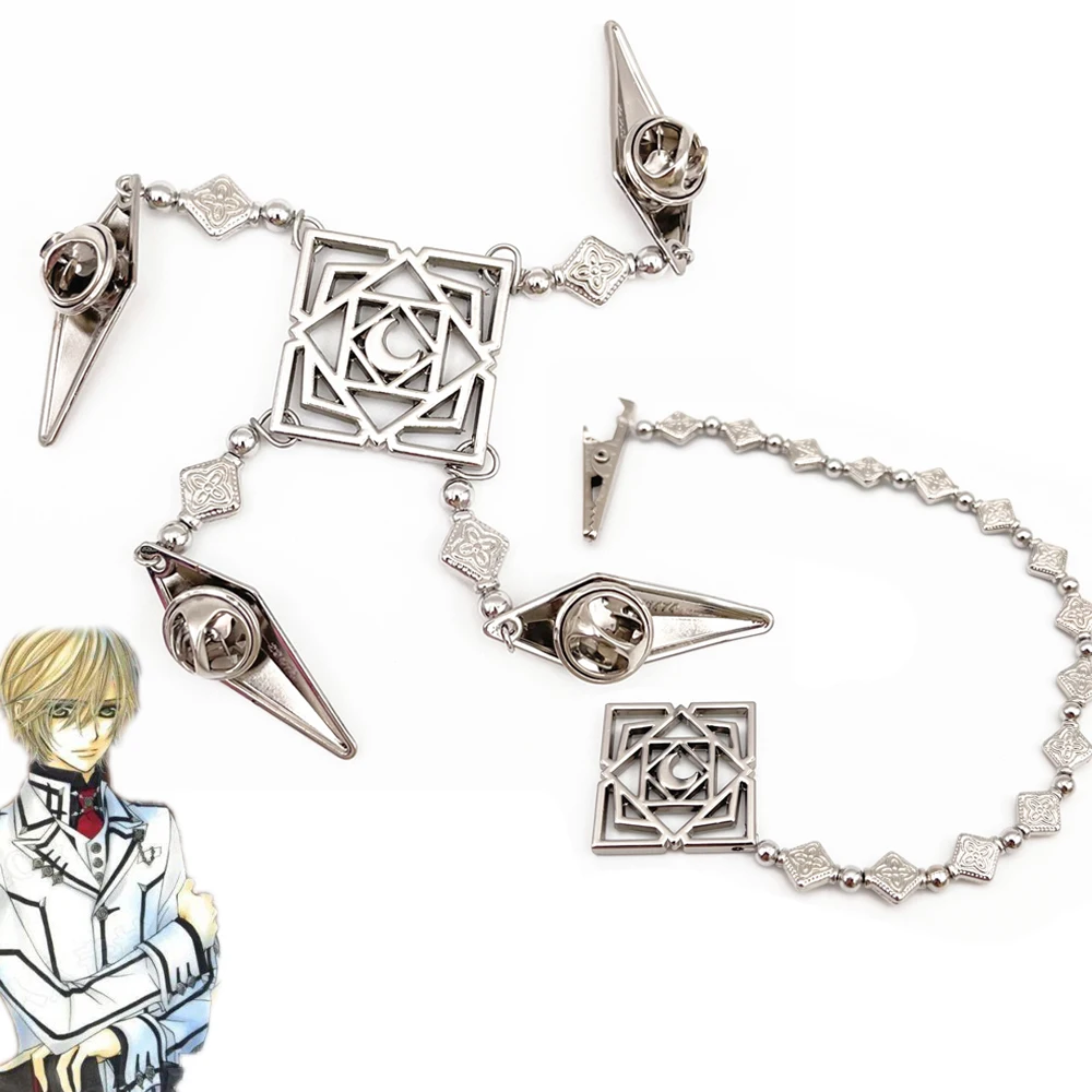 

Anime Night Class Day Badges Kaname Kuran Yuuki Kurosu Zero Kiryuu Cosplay Collar Neck Badge Chest Chain Brooches