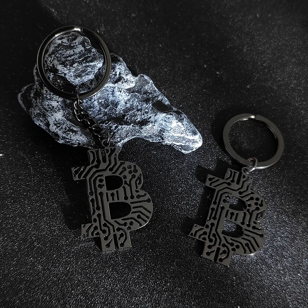 Elegant Dual-Tone Bitcoin Keychain Pendant - Premium Jewelry Collection Gift