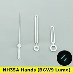 Polished Silver and Black Watch Hands Set with BGW9 Lume (Silver)