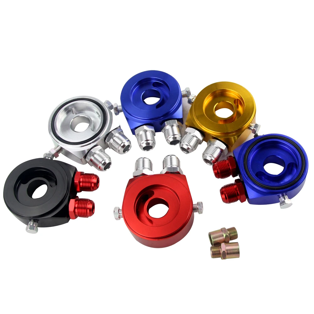 Wlr racing-범용 알루미늄 an10 샌드위치 오일 어댑터 필터 쿨러 플레이트 키트, 3/4-16 unf, m20 x 1.5 피팅 wlr6721