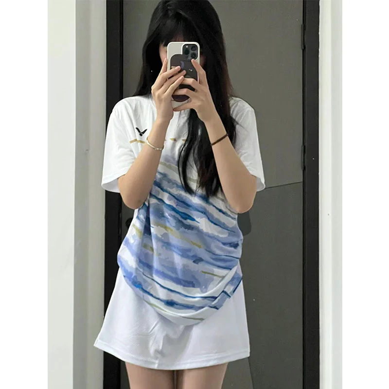 New Victor Victory Badminton Tennis Clothing Sport Short-sleeved T-shirt Comfortable Breathable Sweat-absorbing Quick-drying Top