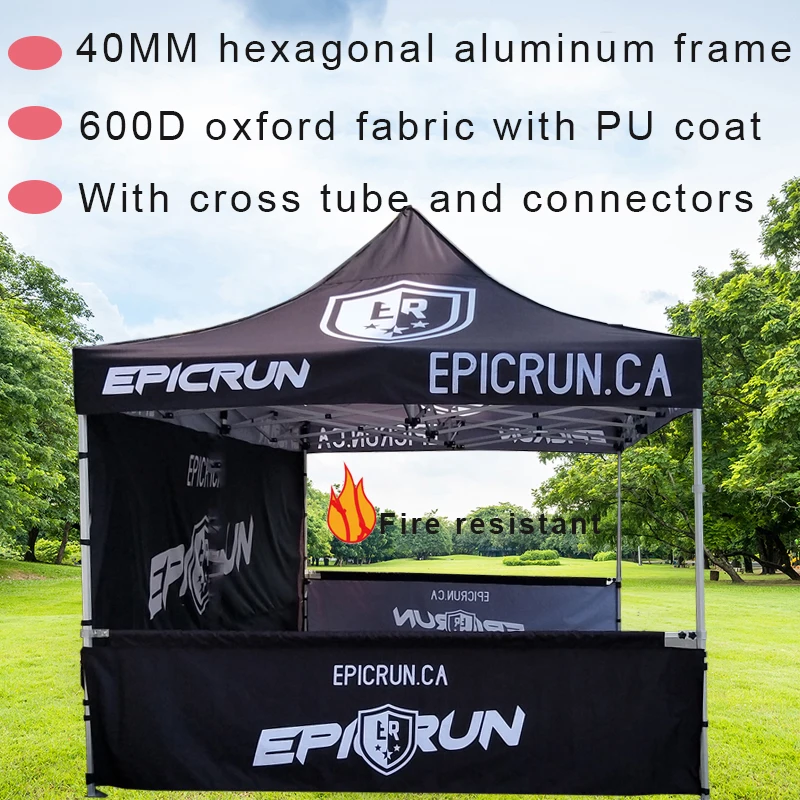 

600D Fire Proof Customized Color Trade Show Tent Outdoor Tents Roof Top Tent 3*3M Customized Logos Printing For Promotion