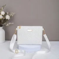 Commuter to work Solid color Low-key flat label Adjustable removable shoulder strap Women's shoulder bag Crossbody bag